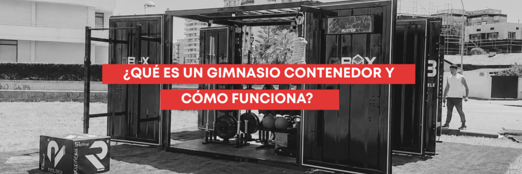 Gimnasio contenedor CUBOFIT abierto y equipado para entrenamiento al aire libre